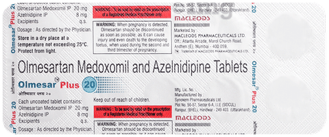 Olmesar Plus 20 Tablet image Olmesar Plus 20 Tablet image