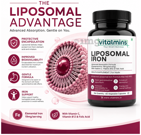 Vitalmins Liposomal Iron Vegetable Capsule 9