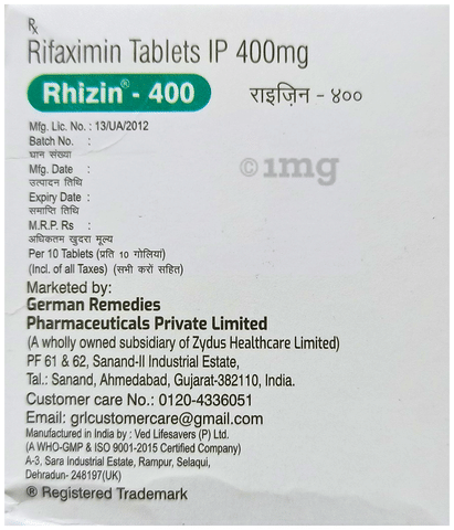 Rhizin 400 Tablet image