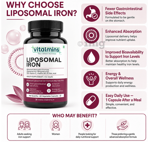 Vitalmins Liposomal Iron Vegetable Capsule 7