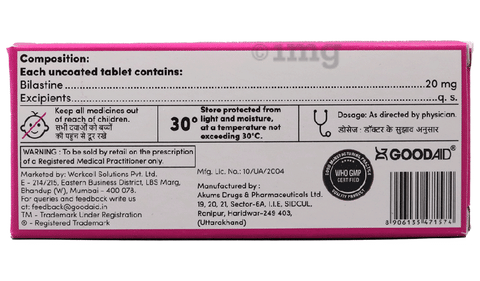 Bilasaid 20 Tablet image Bilasaid 20 Tablet image