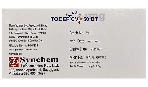 Tocef CV 50 DT Tablet image Tocef CV 50 DT Tablet image