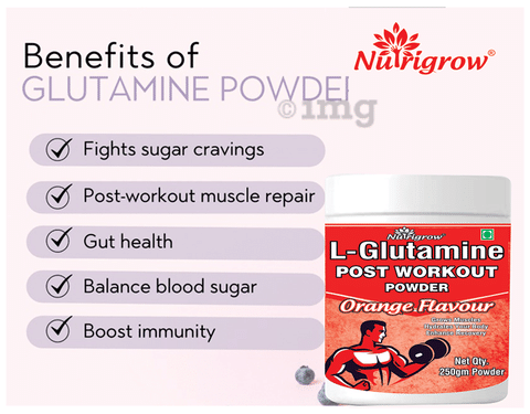 Nutrigrow L Glutamine Post Workout Powder Orange Buy jar of 250.0