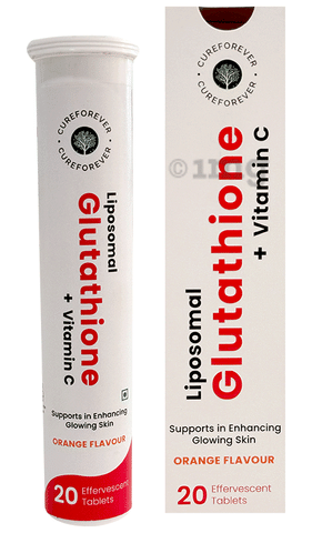 Cure Forever Liposomal Glutathione + Vitamin C Effervescent Tablet Orange:  Buy bottle of 20.0 Effervescent Tablet at best price in India | 1mg