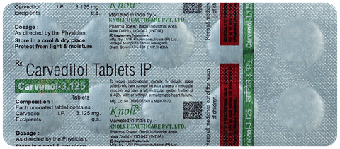 Carvenol 3.125mg Tablet image