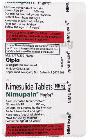 Nimupain 100mg Tablet image Nimupain 100mg Tablet image