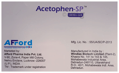 Acetophen-SP Tablet image