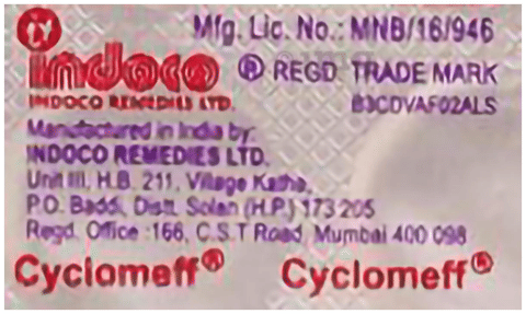 Cyclomeff 20mg/250mg Tablet image Cyclomeff 20mg/250mg Tablet image