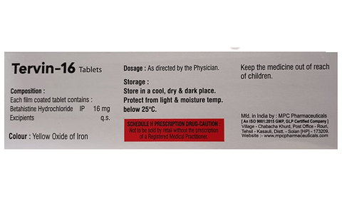 Tervin 16 Tablet image
