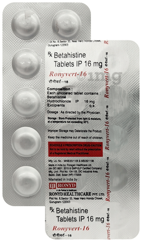 Ronyvert 16 Tablet image Ronyvert 16 Tablet image