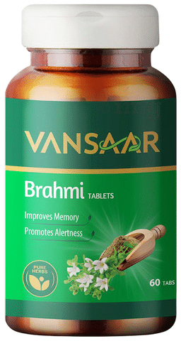 Vansaar Brahmi Tablets| Helps Improve memory|Made with 100% Pure Brahmi: Buy bottle of 60.0 tablets at best price in India | 1mg
