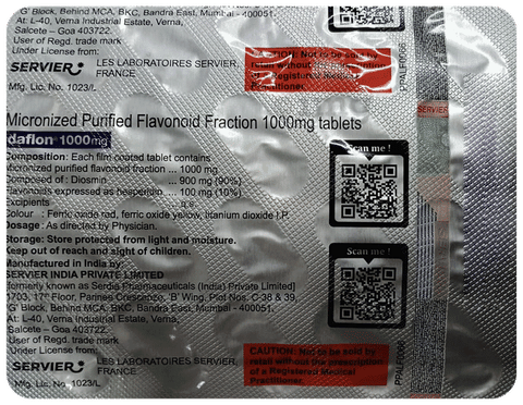 Daflon 1000mg Tablet image
