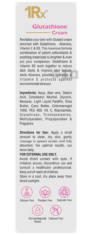glutathione cream ingredients 1Rx Glutathione Cream for All Skin Types: Buy bottle of 30.0 gm Cream at  best price in India