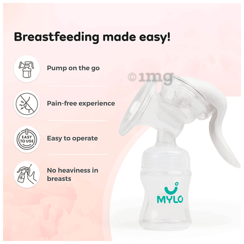 Mylo Baby Manual Breast Pump for Feeding Mothers with Suction Valve Anti  Colic