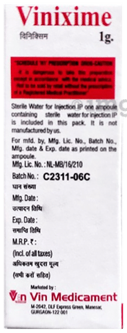 Vinixime 1g Injection