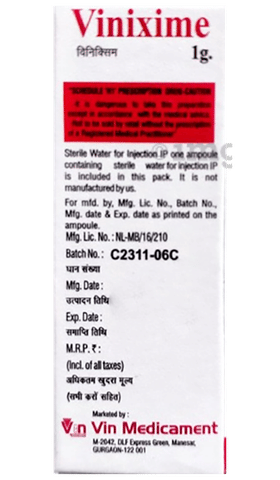 Vinixime 1g Injection image
