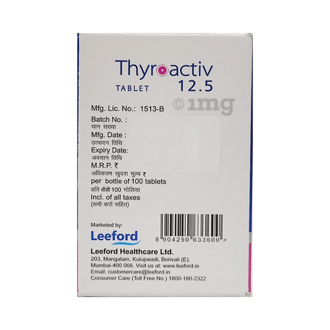 Thyroactiv 12.5mcg Tablet image Thyroactiv 12.5mcg Tablet image