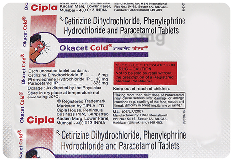 Okacet Cold Tablet image