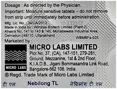 Nebilong TL 5mg/40mg Tablet image Nebilong TL 5mg/40mg Tablet image