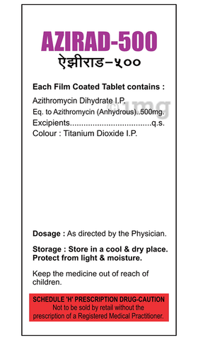 Azirad 500 Tablet image