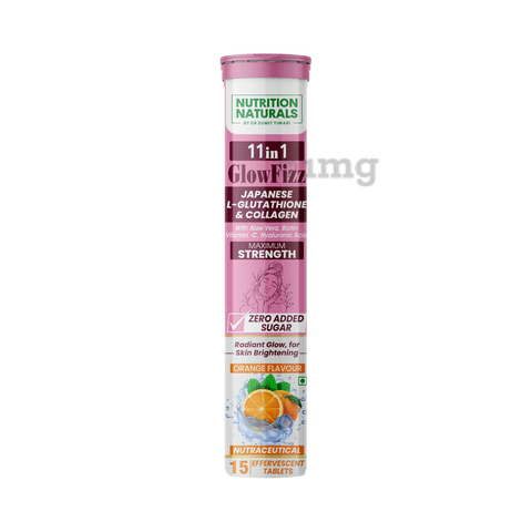 Nutrition Naturals 11 in 1 Glow Fizz Effervescent Tablet Zero Added Sugar  Orange: Buy bottle of 15.0 Effervescent Tablet at best price in India | 1mg
