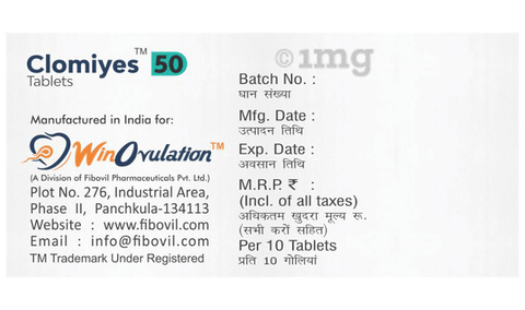 Clomiyes 50mg Tablet image