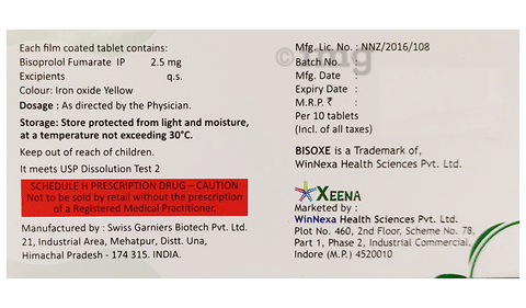 Bisoxe 2.5 Tablet image