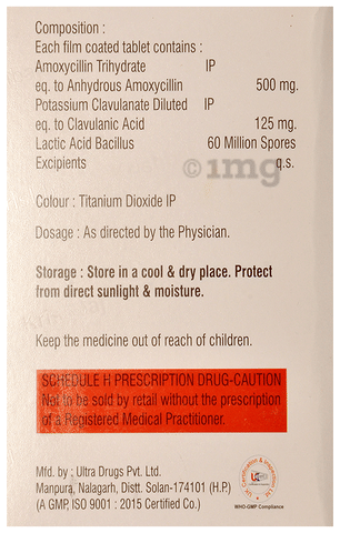 Odiclav LB 500mg/125mg Tablet image Odiclav LB 500mg/125mg Tablet image