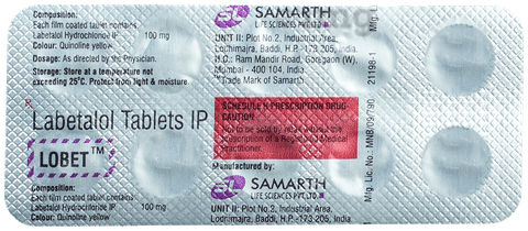Lobet 100 MG Tablet - Uses, Dosage, Side Effects, Price