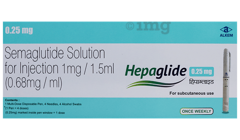 Buy Hepaglide 0.25mg Injection (1 Multi-dose Disposable Pen, 4 Needle, 4 Alcohol Swab) Online: View Uses, Side Effects, Price, Substitutes