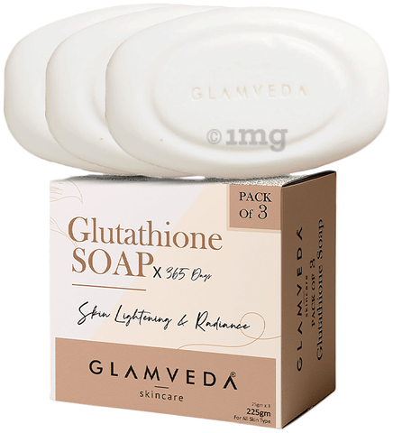 Glamveda Glutathione Skin Lightening & Radiance Soap (75gm Each): Buy box of 3.0 soaps at best price in India