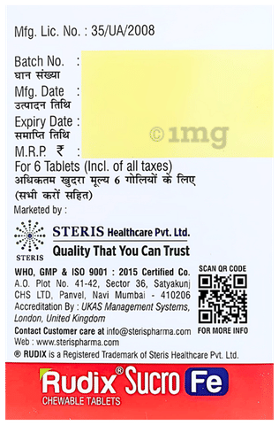 Rudix Sucro Fe Chewable Tablet image Rudix Sucro Fe Chewable Tablet image
