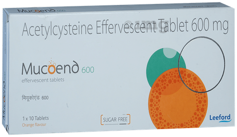 Mucoend 600mg Effervescent Tablet Orange Sugar Free image