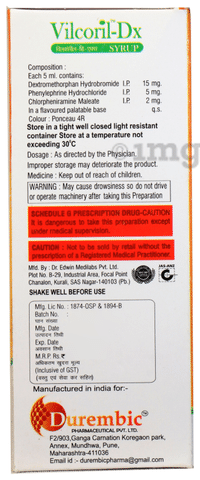 Vilcoril-DX Syrup Orange Sugar Free