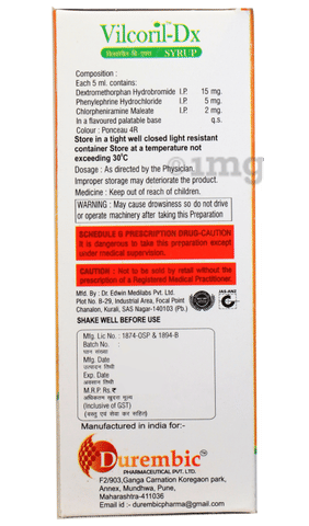 Vilcoril-DX Syrup Orange Sugar Free image