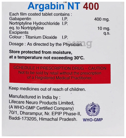 Argabin NT 400 Tablet image Argabin NT 400 Tablet image