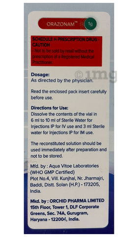 Orazonam 1g Injection image