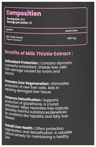 Healeo Nutrition Milk Thistle Liver Detox Oral Drops: Buy bottle of 50.0 ml  Oral Drops at best price in India | 1mg