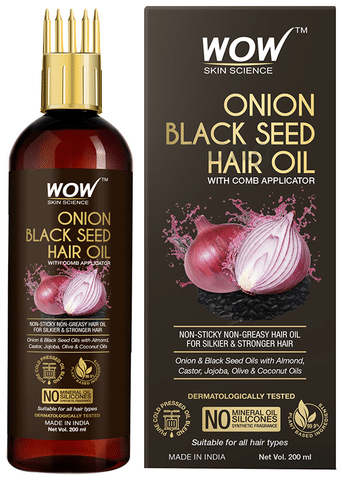 Buy Wow Skin Science Onion Black Seed Hair Oil  For Silkier  Strong Hair  NonSticky NonGreasy No Mineral Oil No Silicones Online at Best Price  of Rs 30030  bigbasket