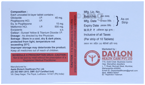 Dayclazide MP 40 Tablet image Dayclazide MP 40 Tablet image