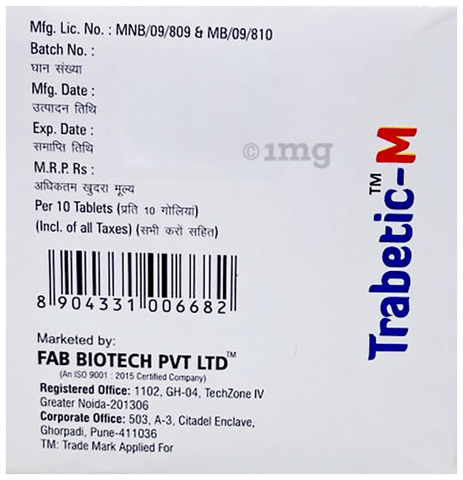 Trabetic-M Tablet image