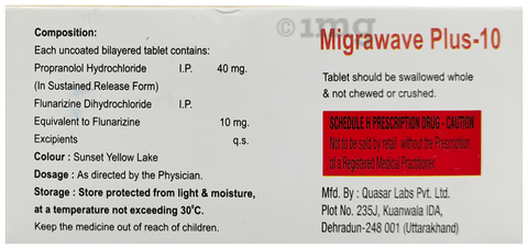 Migrawave Plus 40mg/10mg Tablet image