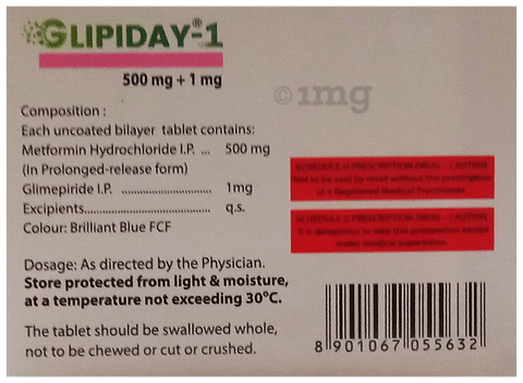 Glipiday 1 Tablet PR image