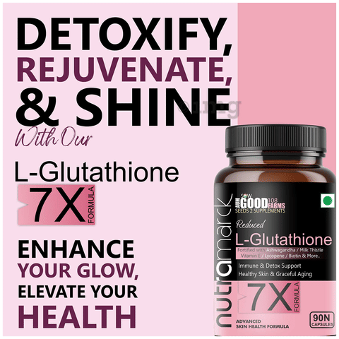 NutraMarck L-Glutathione 7X Capsule | Advanced Formula | Radiant Skin &  Support Liver Health: Buy bottle of 90.0 capsules at   in  India | 1mg