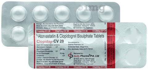 Clopiday CV 20mg/75mg Tablet image Clopiday CV 20mg/75mg Tablet image