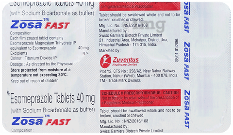 Zosa Fast 40mg Tablet image Zosa Fast 40mg Tablet image