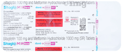 Sitaglo M Forte 100mg/1000mg Tablet SR