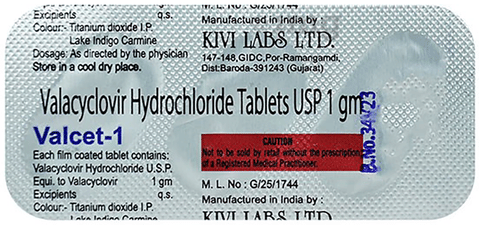 Valcet 1000mg Tablet image