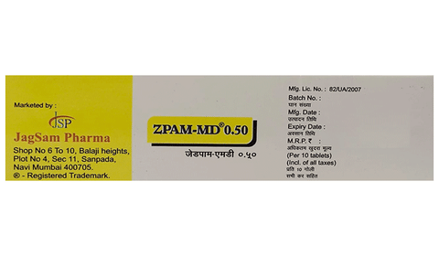 Zpam 0.5mg Tablet MD image Zpam 0.5mg Tablet MD image