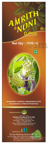 Amrith Noni D Plus Liquid Buy bottle of 1.0 Ltr Liquid at best